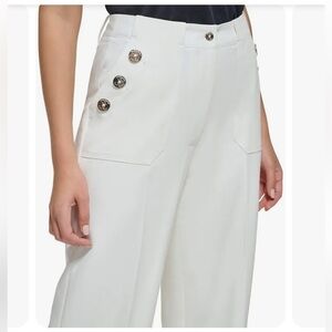 Tommy  Hilfiger Tailored Women’s Sailor-Button Wide Leg Pants 16 / Blue